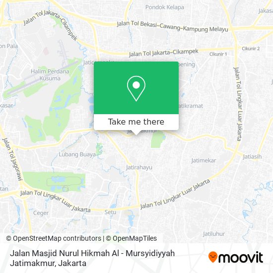 Jalan Masjid Nurul Hikmah Al - Mursyidiyyah Jatimakmur map