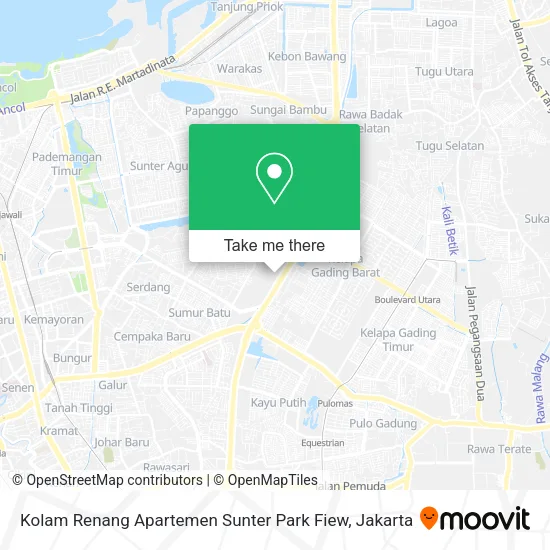 Kolam Renang Apartemen Sunter Park Fiew map