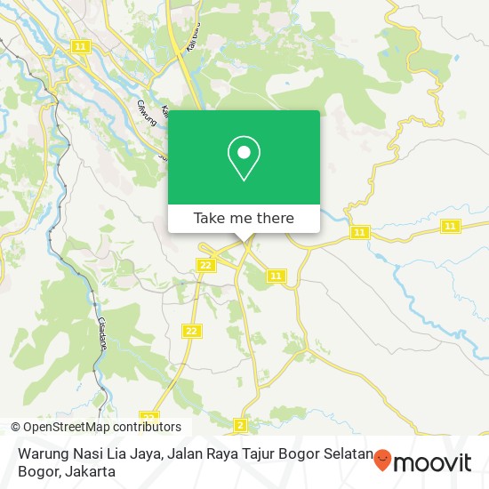 Warung Nasi Lia Jaya, Jalan Raya Tajur Bogor Selatan Bogor map