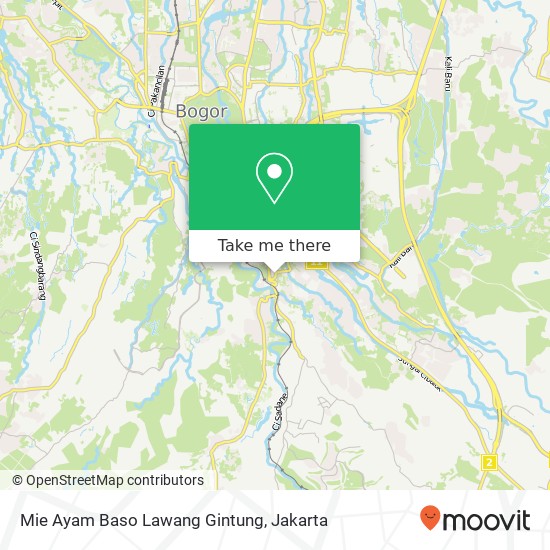 Mie Ayam Baso Lawang Gintung, Jalan Lawang Gintung Bogor Selatan 16131 map