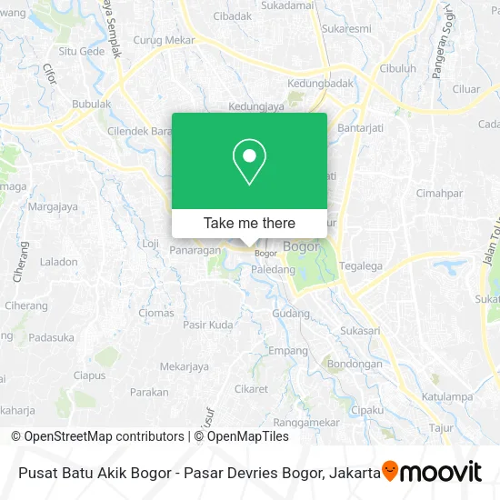 Pusat Batu Akik Bogor - Pasar Devries Bogor map