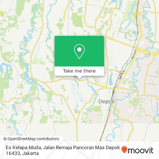 Es Kelapa Muda, Jalan Remaja Pancoran Mas Depok 16433 map