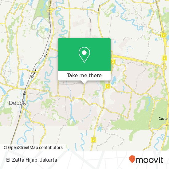 El-Zatta Hijab, Jalan Bahagia Raya Sukma Jaya Depok 16417 map