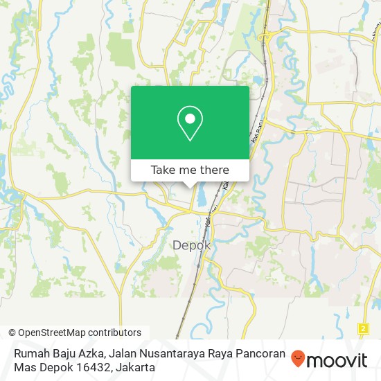 Rumah Baju Azka, Jalan Nusantaraya Raya Pancoran Mas Depok 16432 map