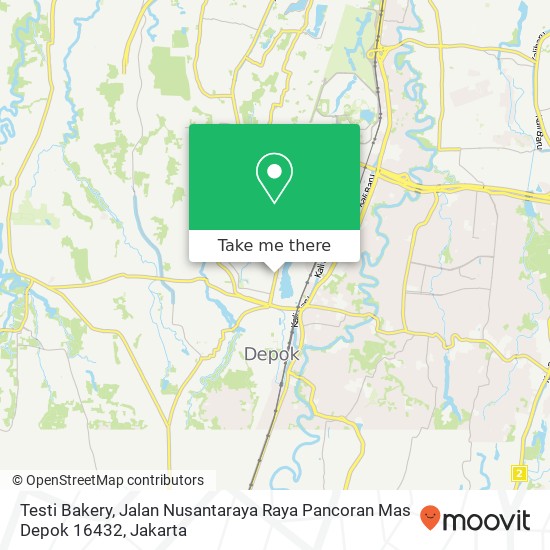 Testi Bakery, Jalan Nusantaraya Raya Pancoran Mas Depok 16432 map