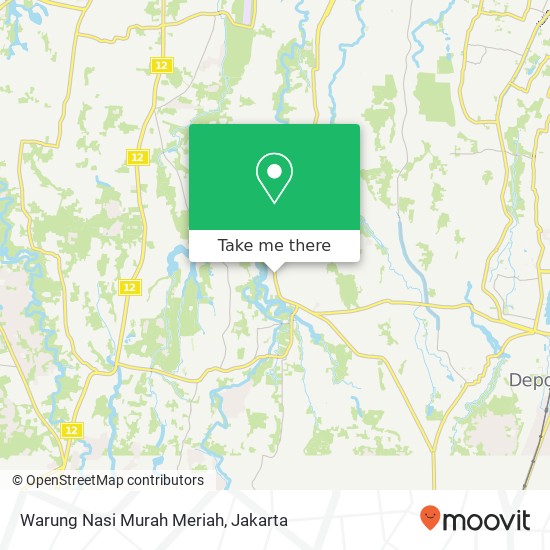 Warung Nasi Murah Meriah, Jalan Meruyung Pancoran Mas Depok 16434 map