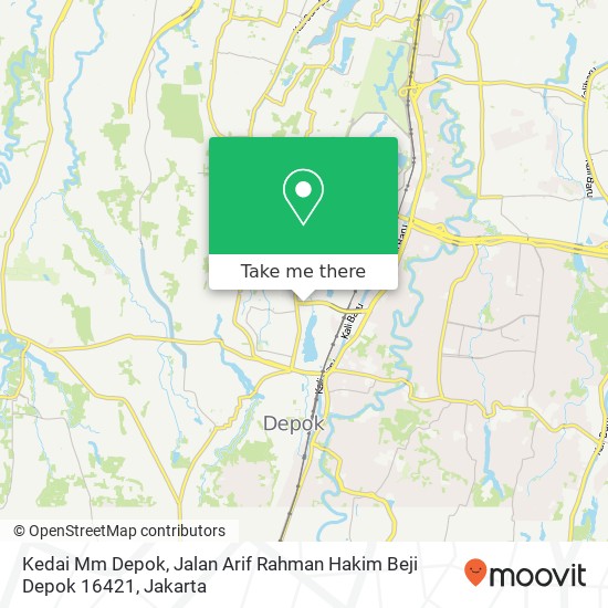 Kedai Mm Depok, Jalan Arif Rahman Hakim Beji Depok 16421 map