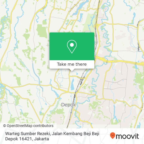 Warteg Sumber Rezeki, Jalan Kembang Beji Beji Depok 16421 map