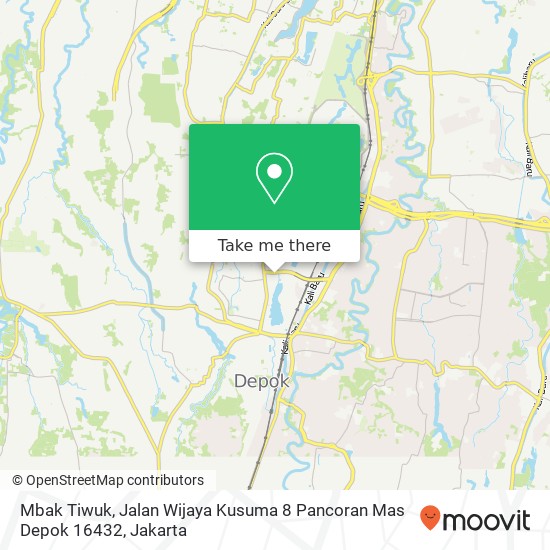 Mbak Tiwuk, Jalan Wijaya Kusuma 8 Pancoran Mas Depok 16432 map