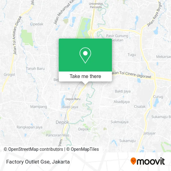 Factory Outlet Gse map