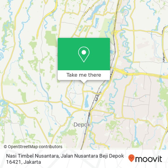 Nasi Timbel Nusantara, Jalan Nusantara Beji Depok 16421 map