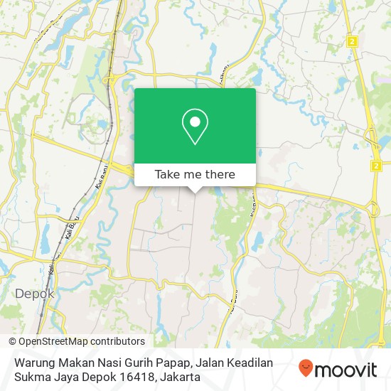 Warung Makan Nasi Gurih Papap, Jalan Keadilan Sukma Jaya Depok 16418 map