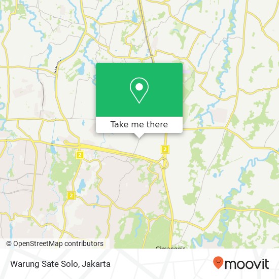 Warung Sate Solo, Jalan Putri Tunggal Cimanggis Depok 16954 map