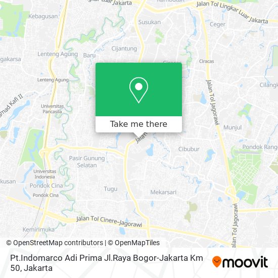 Pt.Indomarco Adi Prima Jl.Raya Bogor-Jakarta Km 50 map