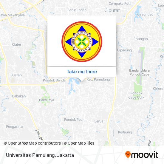 Universitas Pamulang map