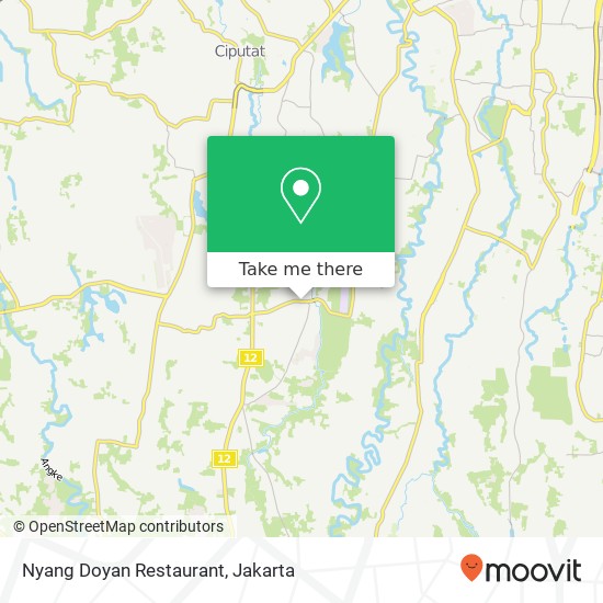 Nyang Doyan Restaurant, Jalan Cabe Raya Pamulang Tangerang map