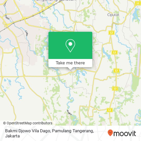 Bakmi Djowo Vila Dago, Pamulang Tangerang map