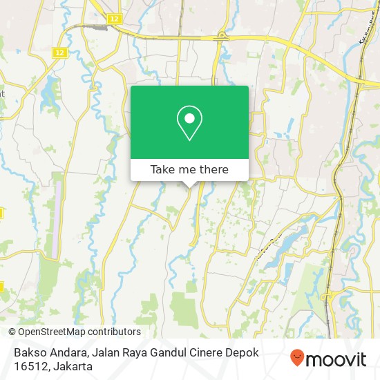 Bakso Andara, Jalan Raya Gandul Cinere Depok 16512 map