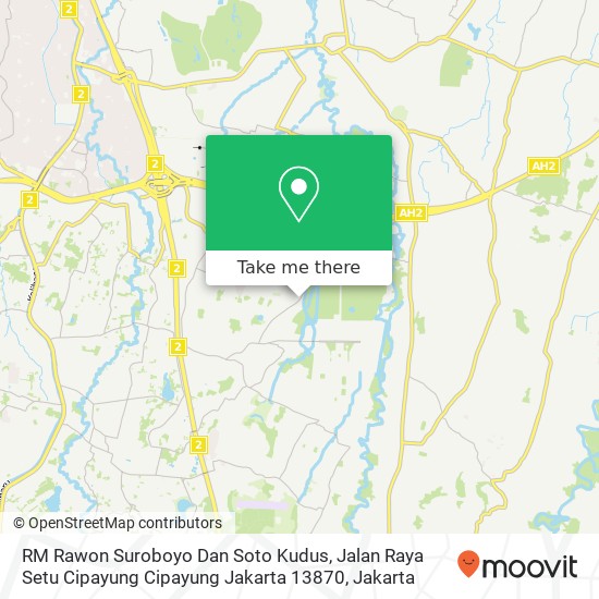 RM Rawon Suroboyo Dan Soto Kudus, Jalan Raya Setu Cipayung Cipayung Jakarta 13870 map