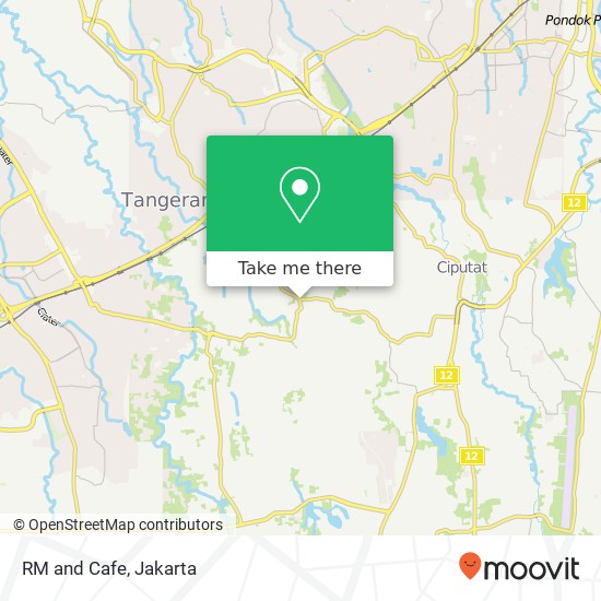 RM and Cafe, Jalan Aria Putra Ciputat Tangerang Selatan 15414 map