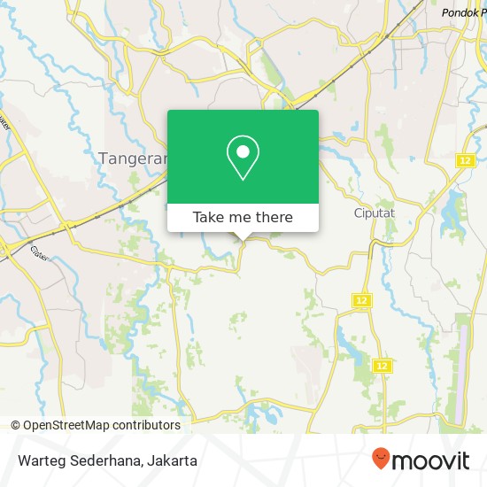 Warteg Sederhana, Jalan Sukamulya Ciputat Tangerang map