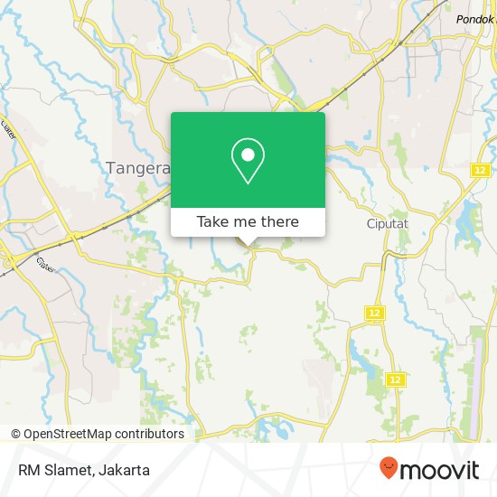 RM Slamet, Jalan Aria Putra Ciputat Tangerang Selatan 15414 map