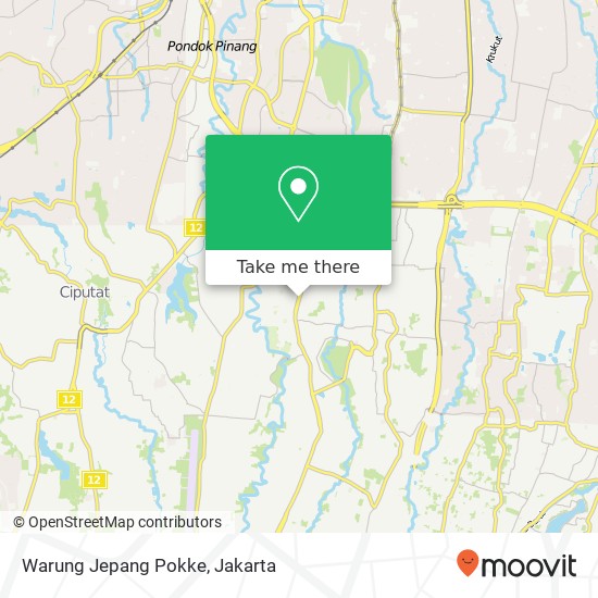 Warung Jepang Pokke, Jalan Karang Tengah Raya Cilandak Jakarta 12440 map