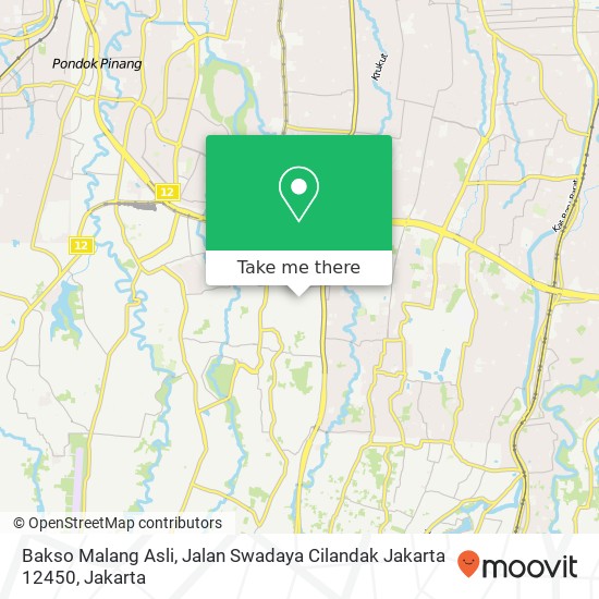 Bakso Malang Asli, Jalan Swadaya Cilandak Jakarta 12450 map