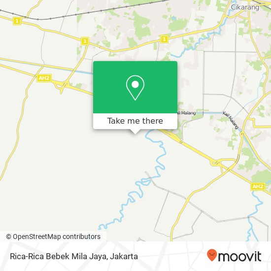 Rica-Rica Bebek Mila Jaya, Jalan Jara Kosta Cikarang Barat Bekasi 17550 map