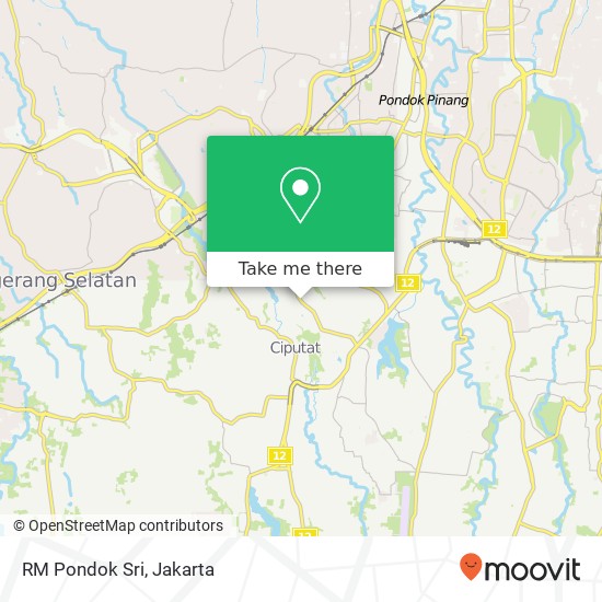 RM Pondok Sri, Jalan W. R. Supratman Ciputat Timur Tangerang map