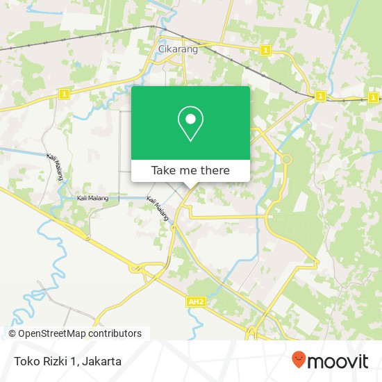 Toko Rizki 1, Raya Industri Cikarang Utara Bekasi 17550 map