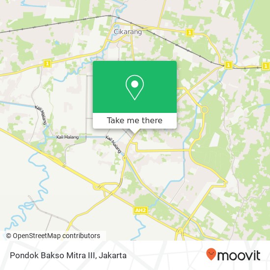 Pondok Bakso Mitra III, Raya Industri Cikarang Utara Bekasi Kabupaten 17834 map