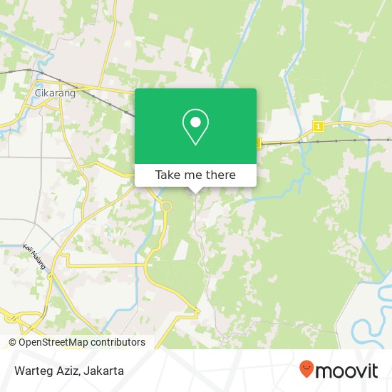 Warteg Aziz, Jalan Simpangan Pamahan Puncoz Cikarang Utara Bekasi 17550 map