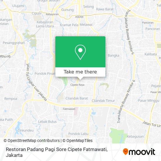 Restoran Padang Pagi Sore Cipete Fatmawati map