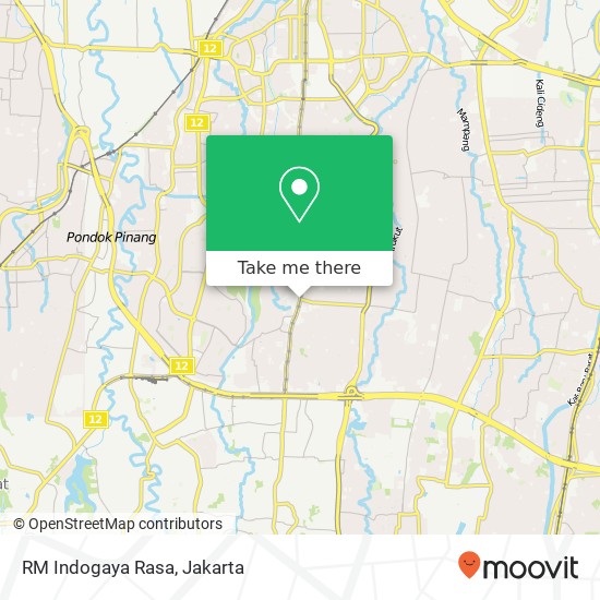 RM Indogaya Rasa, Jalan RS Fatmawati Cilandak Jakarta 12410 map