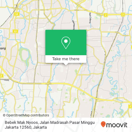 Bebek Mak Nyoos, Jalan Madrasah Pasar Minggu Jakarta 12560 map