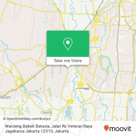 Waroeng Bebek Batavia, Jalan Rc Veteran Raya Jagakarsa Jakarta 12310 map