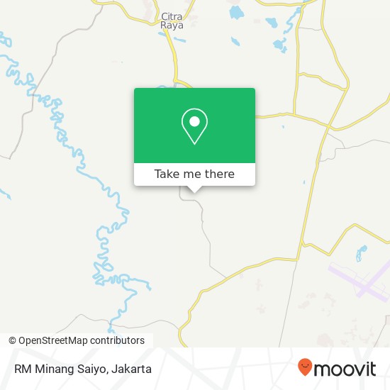 RM Minang Saiyo, Jalan Rumah Kayu Goen Panongan Tangerang map