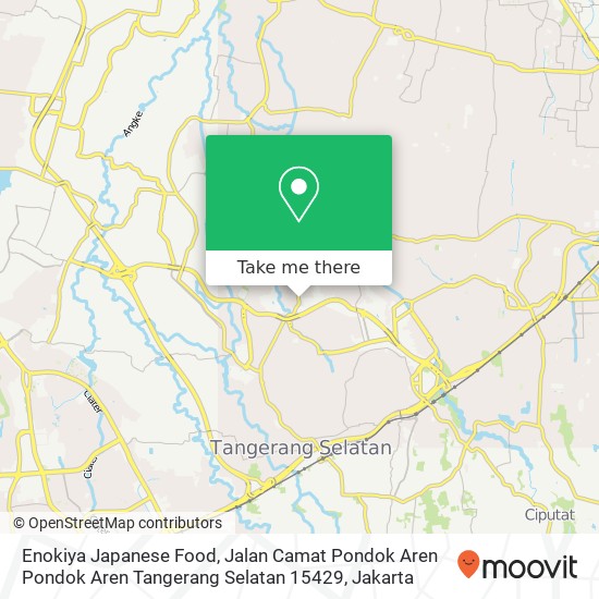 Enokiya Japanese Food, Jalan Camat Pondok Aren Pondok Aren Tangerang Selatan 15429 map