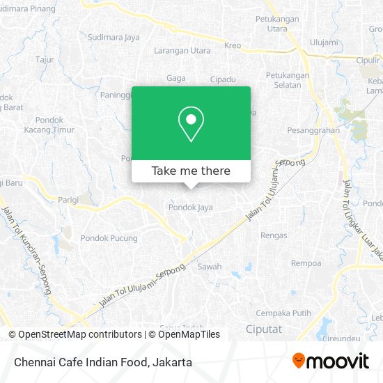 Chennai Cafe Indian Food map