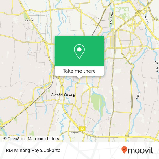 RM Minang Raya, Jalan Ciputat Raya Kebayoran Lama Jakarta 12240 map