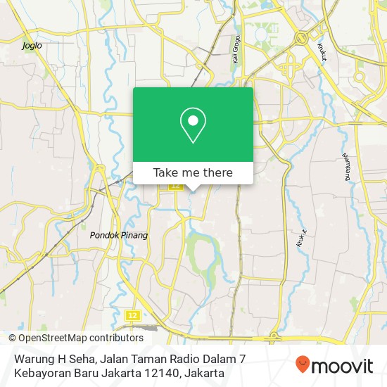 Warung H Seha, Jalan Taman Radio Dalam 7 Kebayoran Baru Jakarta 12140 map