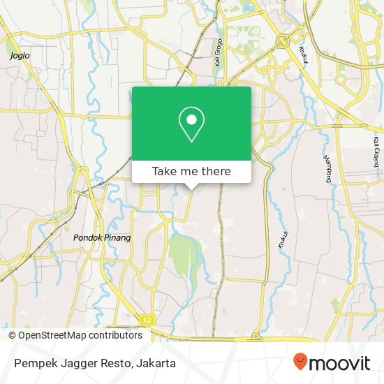 Pempek Jagger Resto, Jalan Radio Dalam Kebayoran Baru Jakarta 12140 map