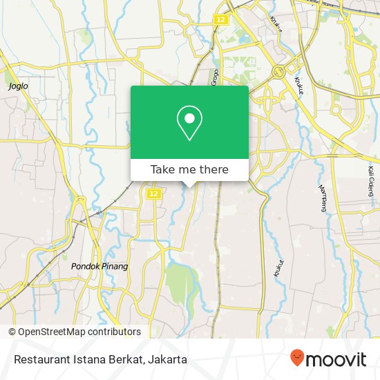 Restaurant Istana Berkat, Jalan Gandaria 1 Kebayoran Baru Jakarta 12130 map