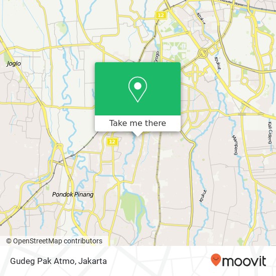 Gudeg Pak Atmo, Jalan Gandaria 1 Kebayoran Baru Jakarta 12130 map