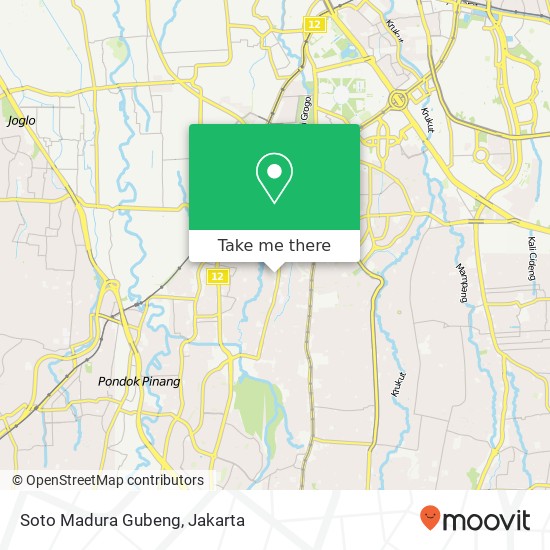 Soto Madura Gubeng, Jalan Gandaria 1 Kebayoran Baru Jakarta 12140 map