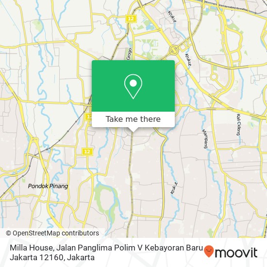 Milla House, Jalan Panglima Polim V Kebayoran Baru Jakarta 12160 map