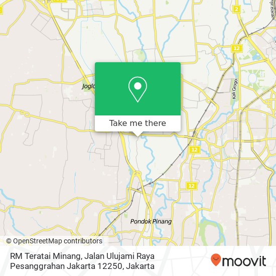 RM Teratai Minang, Jalan Ulujami Raya Pesanggrahan Jakarta 12250 map