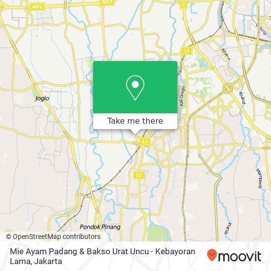 Mie Ayam Padang & Bakso Urat Uncu - Kebayoran Lama, Jalan Kebayoran Lama Kebayoran Lama Jakarta Selatan 12230 map