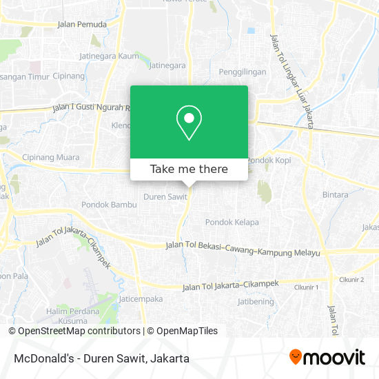 McDonald's - Duren Sawit map